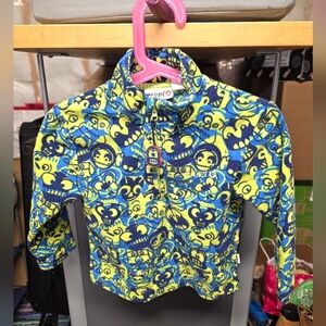 Etirel Patterned 1/2 Zip Up Fleece Sweatshirt Size 2